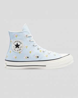 Zapatillas Altas Converse Chuck 70 Embroidered Garden Party Azules | CV-094VIY