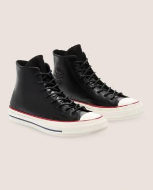 Zapatillas Altas Converse Chuck 70 Premium Cuero Negras | CV-278IXS