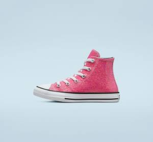 Zapatillas Altas Converse Chuck Taylor All Star Invierno Glitter Rosas Negras Blancas | CV-083HXQ