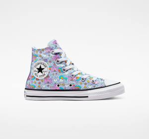 Zapatillas Altas Converse Chuck Taylor All Star Rainbow Castles Azules Rosas | CV-147OTK