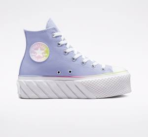 Zapatillas Altas Converse Chuck Taylor All Star 2X Lift Plataforma Pastel Gradient Azules Blancas | CV-231FOJ