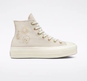 Zapatillas Altas Converse Chuck Taylor All Star Lift Plataforma Golden Elements Marrones Doradas Claro | CV-284AYO