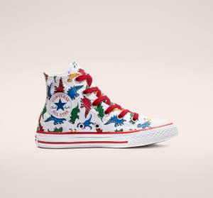 Zapatillas Altas Converse Chuck Taylor All Star Dinoverse Blancas Rojas Azules | CV-306UNJ