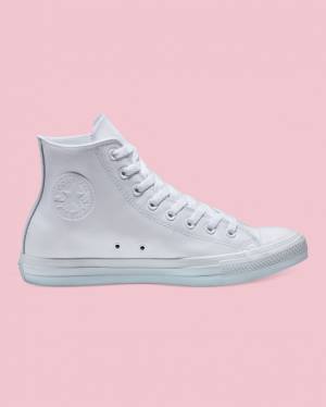 Zapatillas Altas Converse Chuck Taylor All Star Cuero Blancas | CV-310MTK