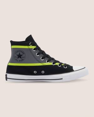 Zapatillas Altas Converse Chuck Taylor All Star Hi-Vis Negras Gris | CV-607KAW