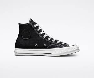 Zapatillas Altas Converse Stussy Chuck 70 Negras Blancas | CV-794TON