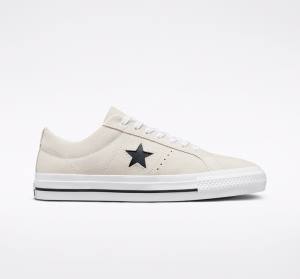 Zapatillas Skate Converse CONS One Star Pro Gamuza Blancas Negras | CV-631IVZ