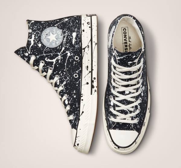 Zapatillas Altas Converse Chuck 70 Archive Paint Splatter Negras Gris | CV-613TCX