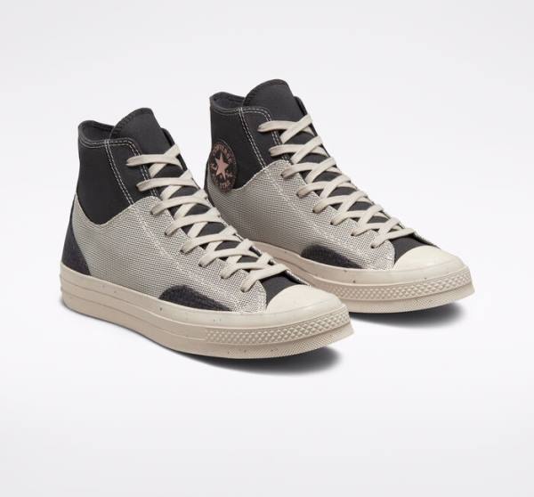 Zapatillas Altas Converse Chuck 70 Crafted Lona Marrones | CV-019ITG