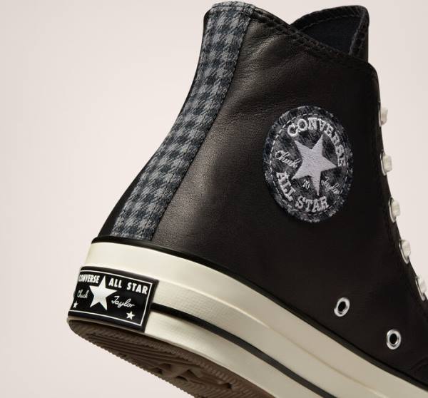 Zapatillas Altas Converse Chuck 70 Crafted Cuero Negras | CV-291JWF