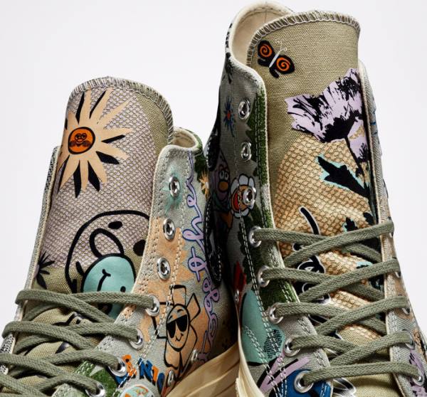 Zapatillas Altas Converse Chuck 70 Floral Verde Oliva Multicolor | CV-820NUF