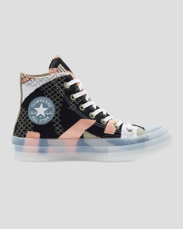 Zapatillas Altas Converse Chuck 70 Knit Print Negras Naranjas | CV-264MRY