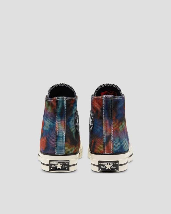 Zapatillas Altas Converse Chuck 70 Plaid Tie Dye Negras | CV-149OXB