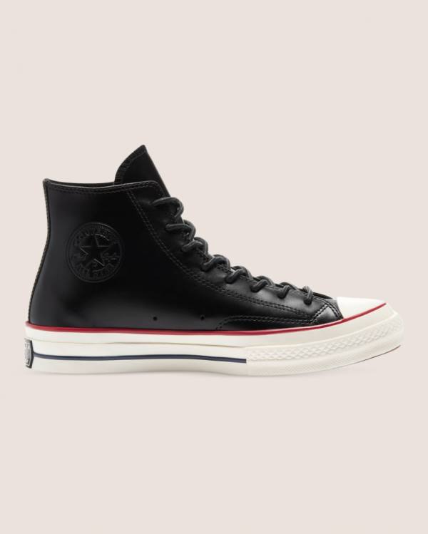 Zapatillas Altas Converse Chuck 70 Premium Cuero Negras | CV-187AZY