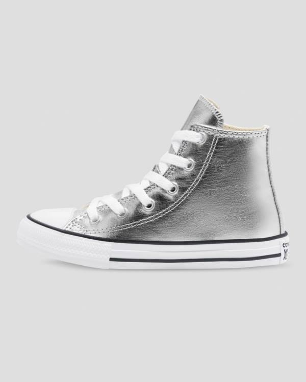 Zapatillas Altas Converse Chuck Taylor All Star Metallic Plateadas | CV-013ISL