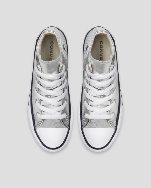 Zapatillas Altas Converse Chuck Taylor All Star Metallic Plateadas | CV-013ISL