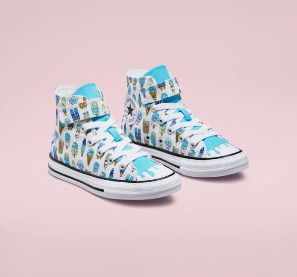 Zapatillas Altas Converse Chuck Taylor All Star Easy-On Frozen Treats Blancas Azules Verde Claro | CV-027XDJ