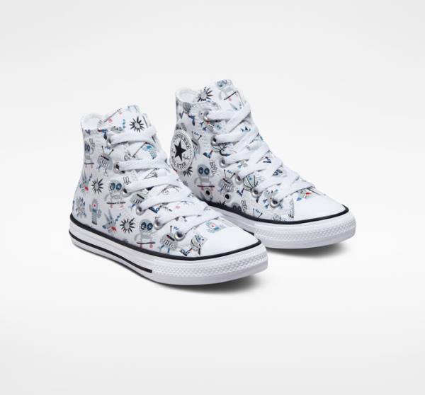 Zapatillas Altas Converse Chuck Taylor All Star Creatures Blancas Gris Azules | CV-123UFE