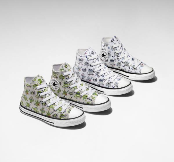 Zapatillas Altas Converse Chuck Taylor All Star Creatures Blancas Gris Azules | CV-123UFE