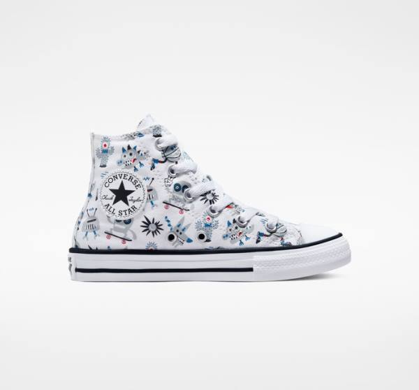 Zapatillas Altas Converse Chuck Taylor All Star Creatures Blancas Gris Azules | CV-123UFE