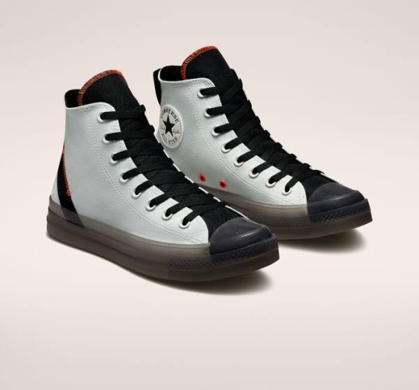 Zapatillas Altas Converse Chuck Taylor All Star CX Stretch Lona Plateadas Claro Negras Mango | CV-140QRO