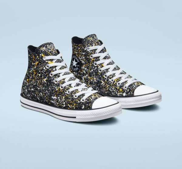 Zapatillas Altas Converse Chuck Taylor All Star Archive Paint Splatter Negras Blancas | CV-187GUB