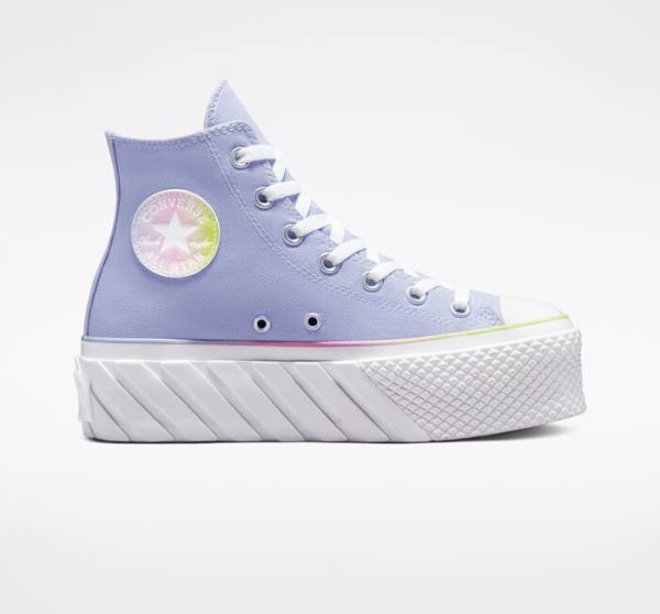 Zapatillas Altas Converse Chuck Taylor All Star 2X Lift Plataforma Pastel Gradient Azules Blancas | CV-216BPU