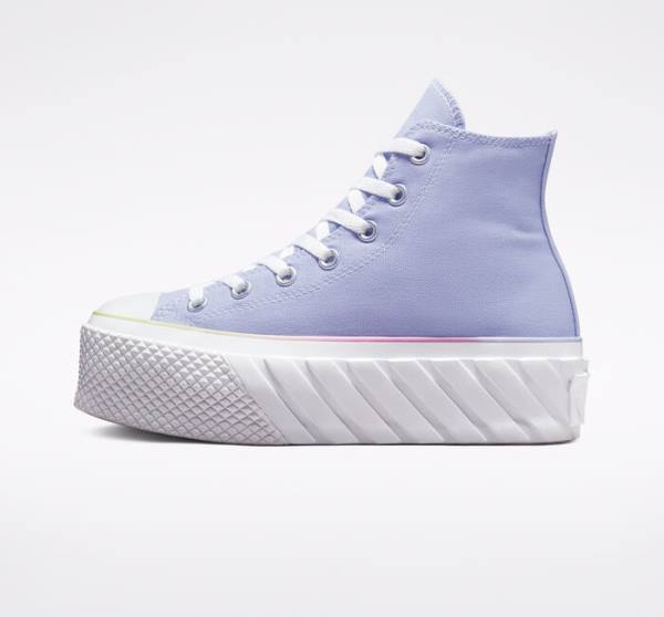 Zapatillas Altas Converse Chuck Taylor All Star 2X Lift Plataforma Pastel Gradient Azules Blancas | CV-231FOJ