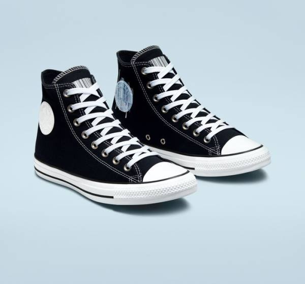 Zapatillas Altas Converse Chuck Taylor All Star Translucent Barcode Negras Blancas | CV-235TLH