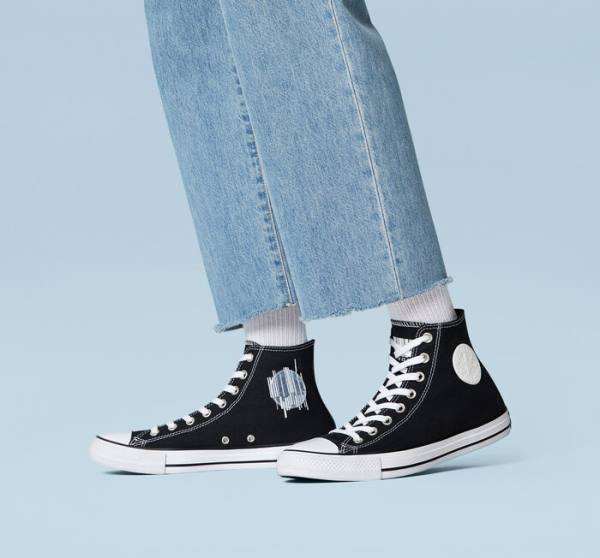 Zapatillas Altas Converse Chuck Taylor All Star Translucent Barcode Negras Blancas | CV-235TLH