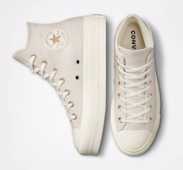 Zapatillas Altas Converse Chuck Taylor All Star Lift Plataforma Golden Elements Marrones Doradas Claro | CV-241ARE