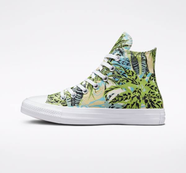 Zapatillas Altas Converse Chuck Taylor All Star Tropical Florals Verde Claro Blancas | CV-273MAN