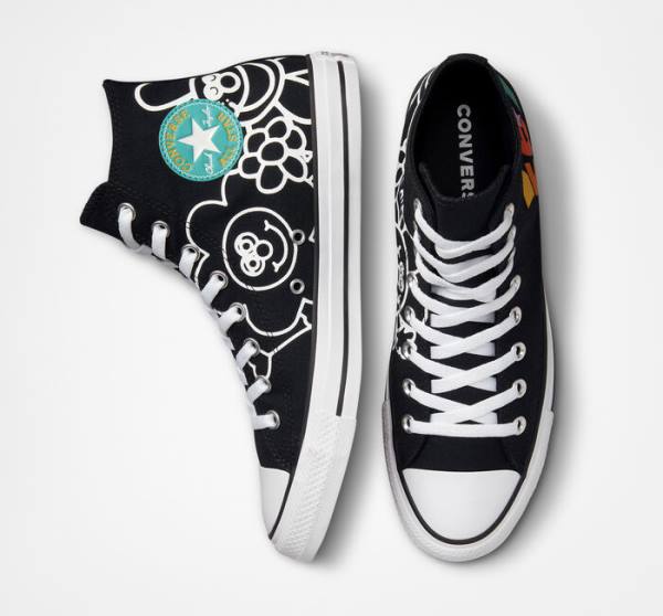 Zapatillas Altas Converse Chuck Taylor All Star Floral Negras Blancas Verde Menta | CV-278GTF