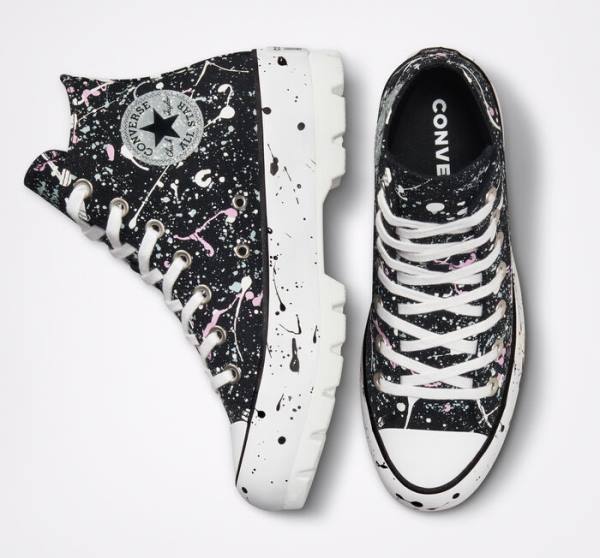 Zapatillas Altas Converse Chuck Taylor All Star Lugged Paint Splatter Negras Gris Rosas | CV-310DKY