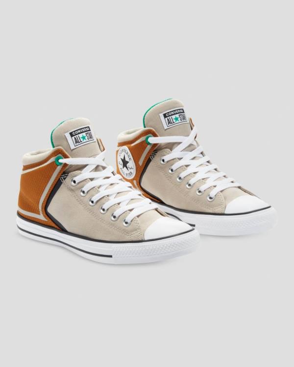 Zapatillas Altas Converse Chuck Taylor All Star High Calle String Marrones Beige | CV-367CSV