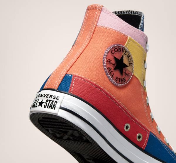 Zapatillas Altas Converse Chuck Taylor All Star Patchwork Azules Rosas | CV-452YVN