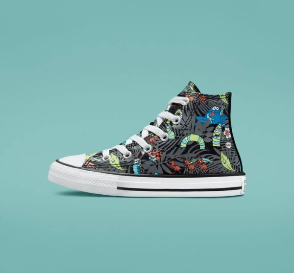 Zapatillas Altas Converse Chuck Taylor All Star Plants Negras Verde Claro Blancas | CV-482NKZ