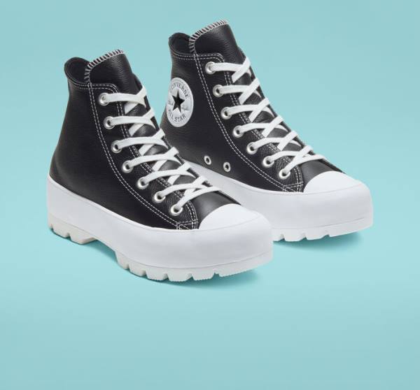 Zapatillas Altas Converse Chuck Taylor All Star Lugged Cuero Negras Blancas | CV-517CJN