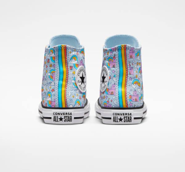 Zapatillas Altas Converse Chuck Taylor All Star Rainbow Castles Azules Rosas | CV-584IYN