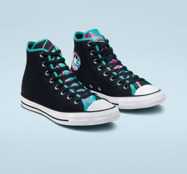 Zapatillas Altas Converse Chuck Taylor All Star Marbled Negras Multicolor Blancas | CV-726LYK