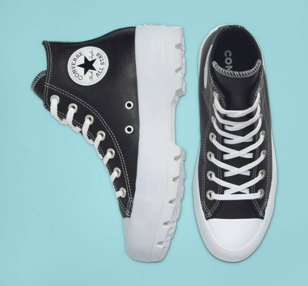 Zapatillas Altas Converse Chuck Taylor All Star Lugged Cuero Negras Blancas | CV-941OSJ