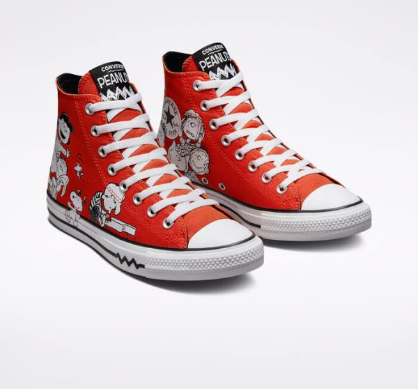 Zapatillas Altas Converse Peanuts Chuck Taylor All Star Rojas Negras Blancas | CV-046HQN