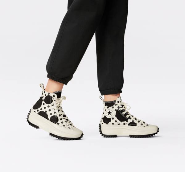 Zapatillas Altas Converse Run Star Hike Plataforma Polka Dots Negras | CV-320PWD