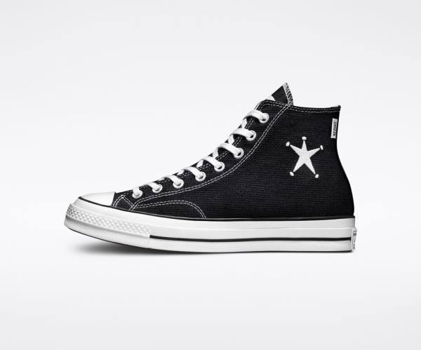 Zapatillas Altas Converse Stussy Chuck 70 Negras Blancas | CV-014HDR