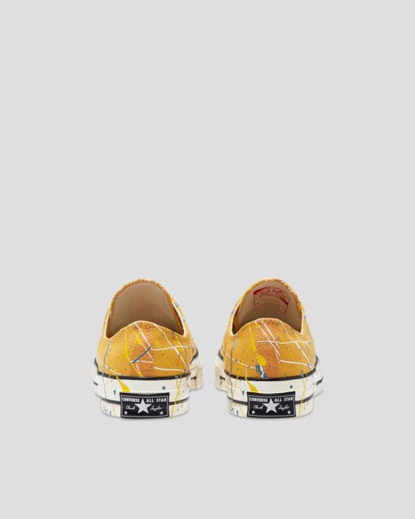 Zapatillas Bajas Converse Chuck 70 Archive Print Paint Splatter Amarillo | CV-263QYX