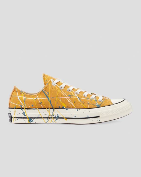 Zapatillas Bajas Converse Chuck 70 Archive Print Paint Splatter Amarillo | CV-594GDR