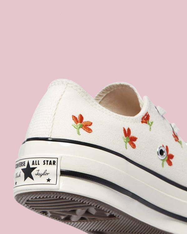 Zapatillas Bajas Converse Chuck 70 Embroidered Garden Party Beige | CV-459PXM