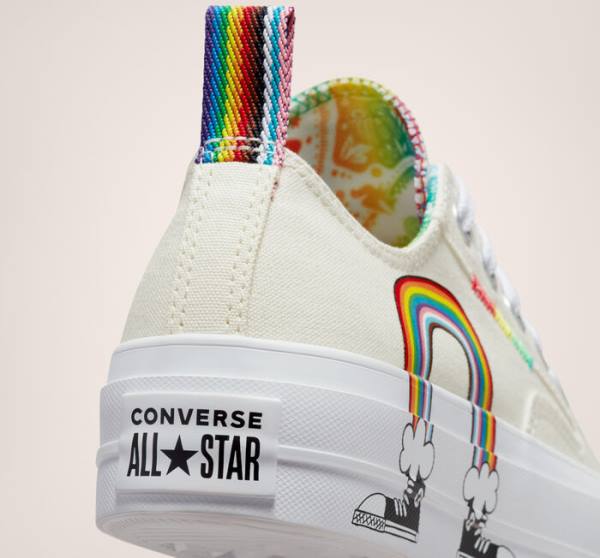 Zapatillas Bajas Converse Chuck Taylor All Star Lift Plataforma Pride Rojas | CV-130BOF