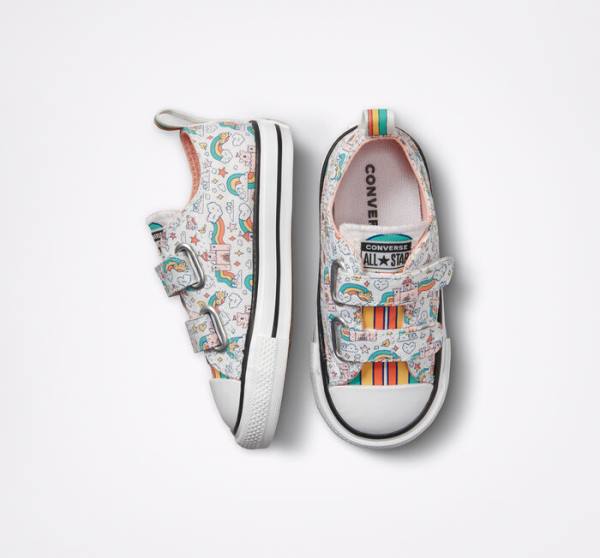 Zapatillas Bajas Converse Chuck Taylor All Star Easy-On Rainbow Castles Blancas Rosas Turquesa | CV-230BGP