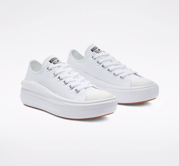 Zapatillas Bajas Converse Chuck Taylor All Star Move Plataforma Blancas Blancas Blancas | CV-480OUC